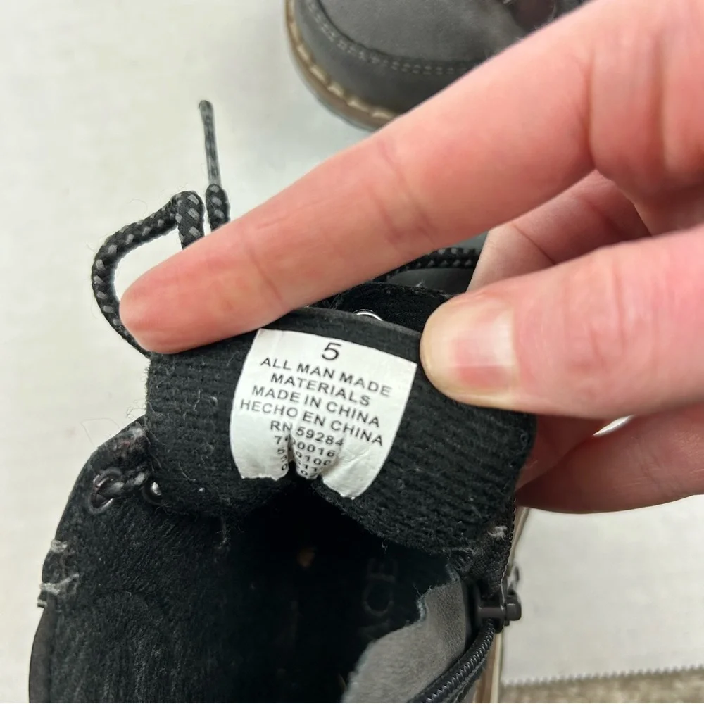 The Children Place Grey Zip/Tie Boots